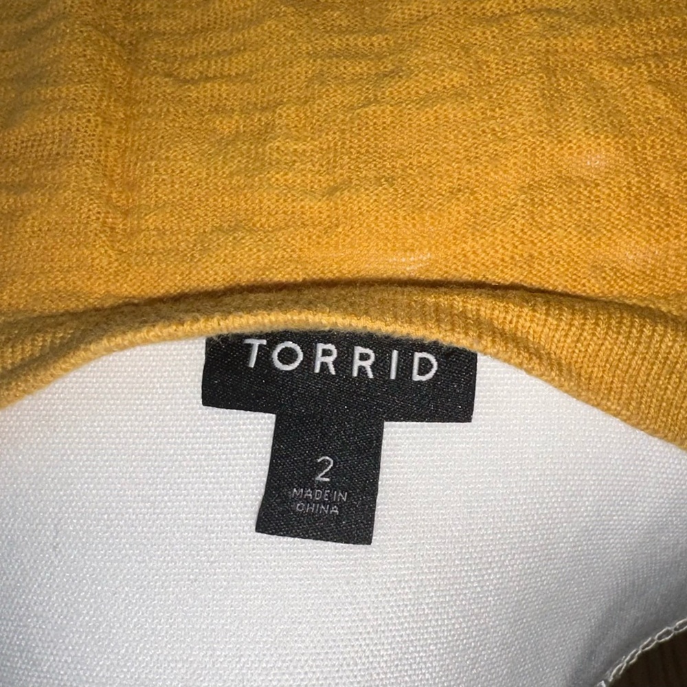 Torrid Mustard Yellow “Boyfriend” Tunic Length Button - up Cardigan - Picture 5 of 5